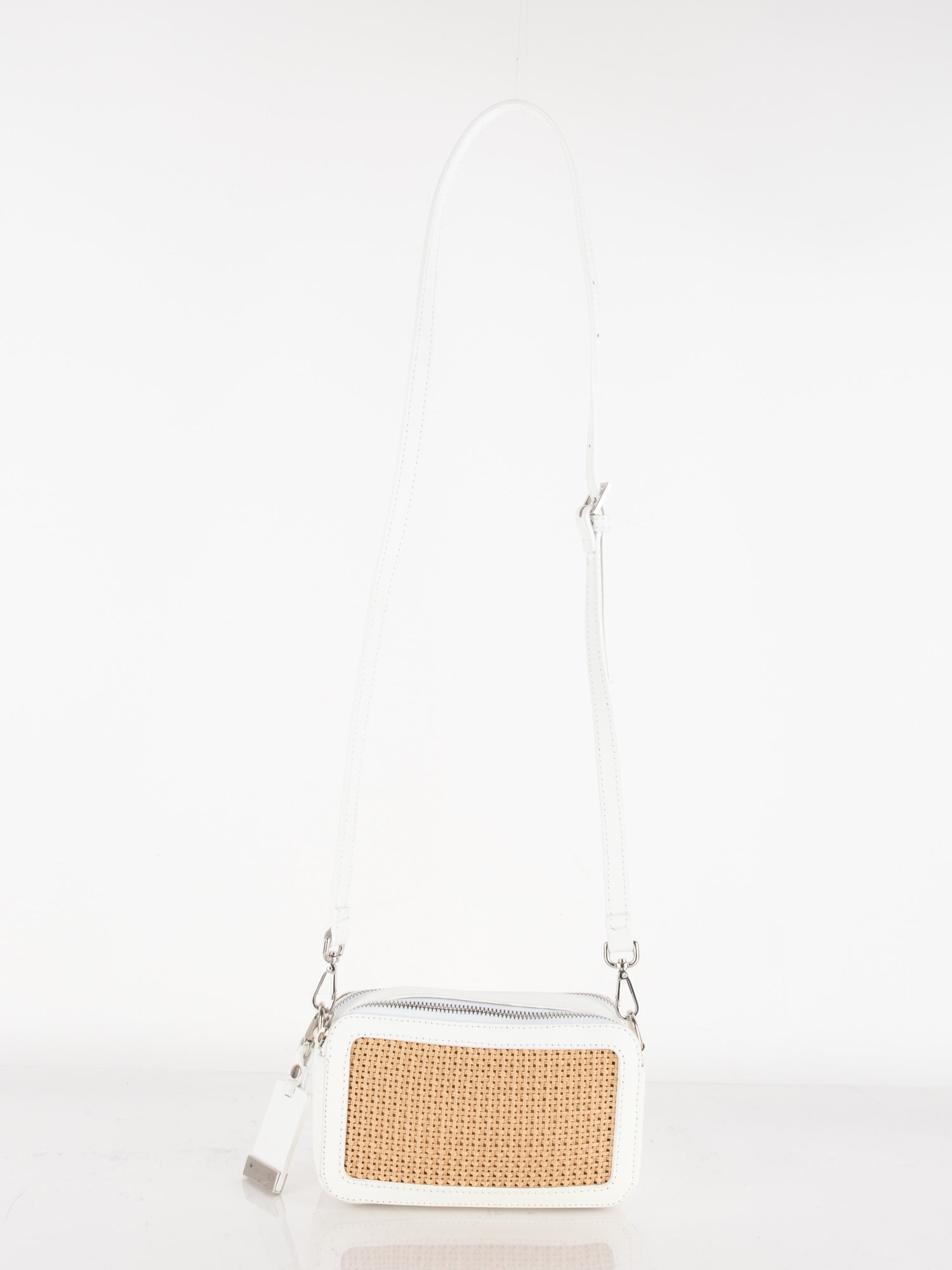 pelletteria veneta White & Rattan Crossbody Bag