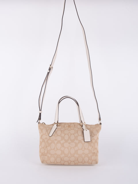 Coach Signature Beige Convertible Bag