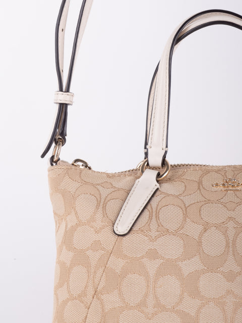 Coach Signature Beige Convertible Bag