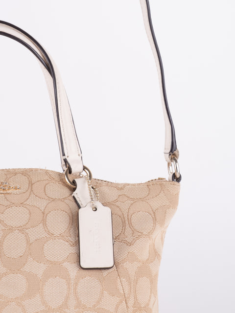 Coach Signature Beige Convertible Bag