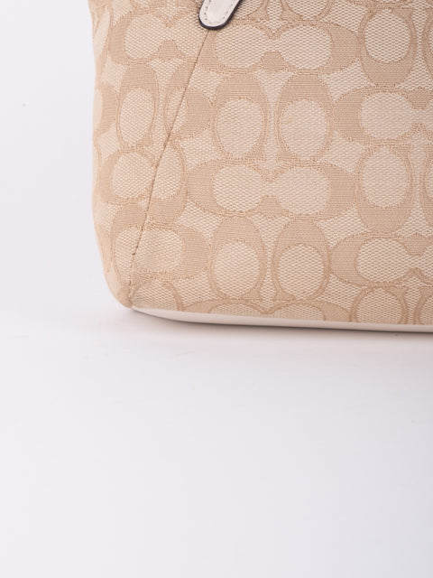 Coach Signature Beige Convertible Bag
