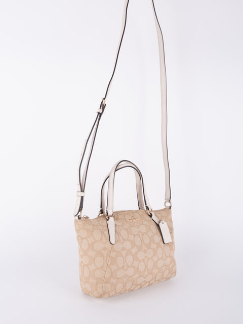 Coach Signature Beige Convertible Bag