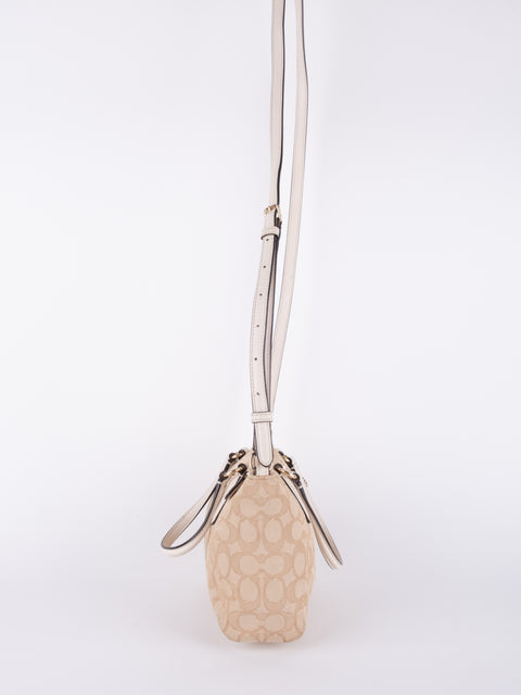 Coach Signature Beige Convertible Bag