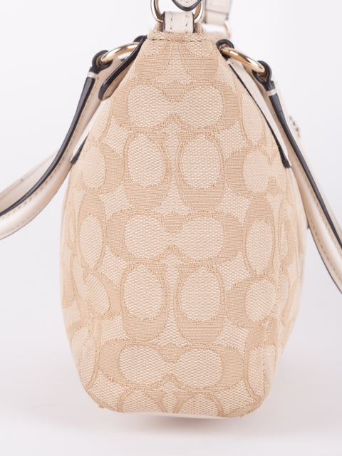 Coach Signature Beige Convertible Bag