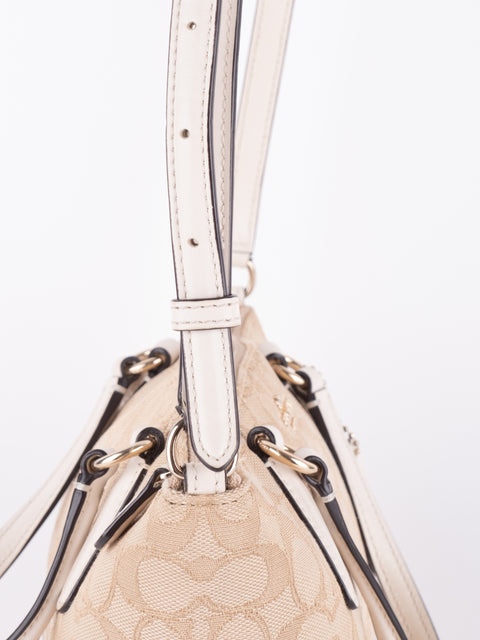 Coach Signature Beige Convertible Bag