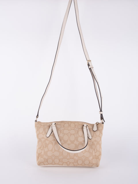 Coach Signature Beige Convertible Bag