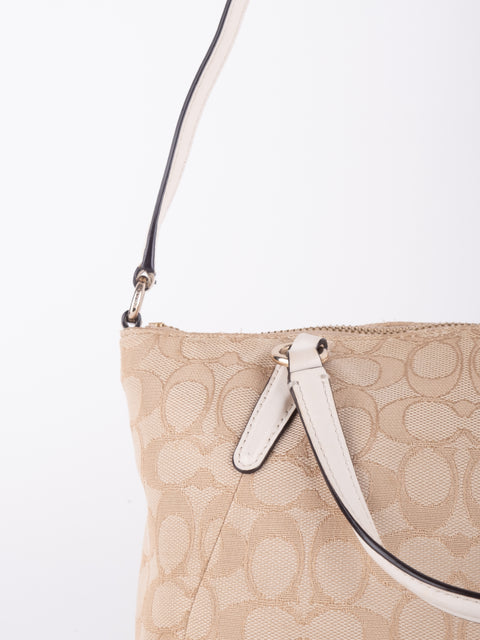 Coach Signature Beige Convertible Bag