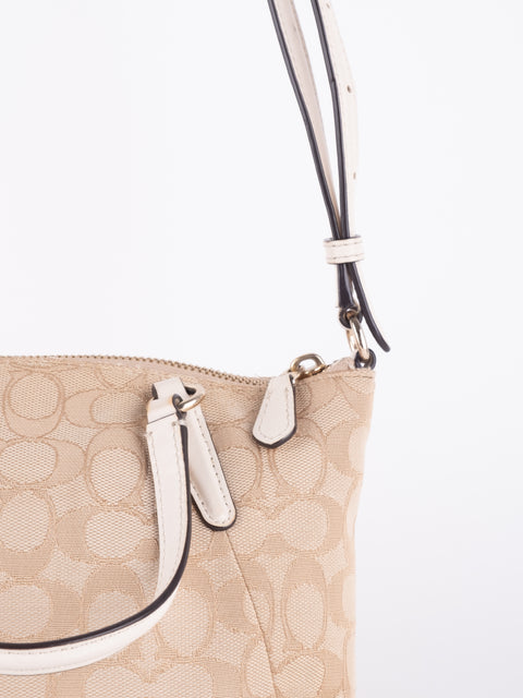 Coach Signature Beige Convertible Bag