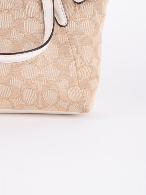 Coach Signature Beige Convertible Bag