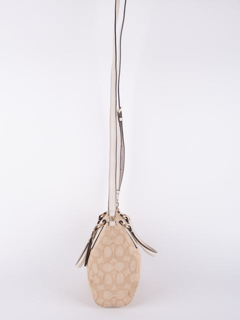 Coach Signature Beige Convertible Bag