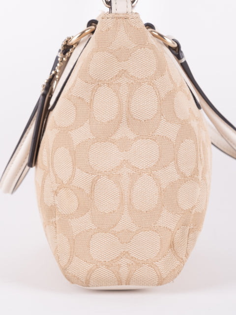 Coach Signature Beige Convertible Bag