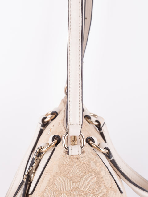 Coach Signature Beige Convertible Bag