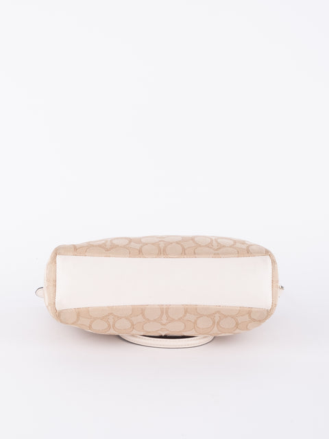 Coach Signature Beige Convertible Bag