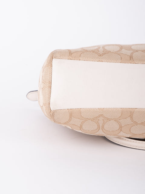 Coach Signature Beige Convertible Bag