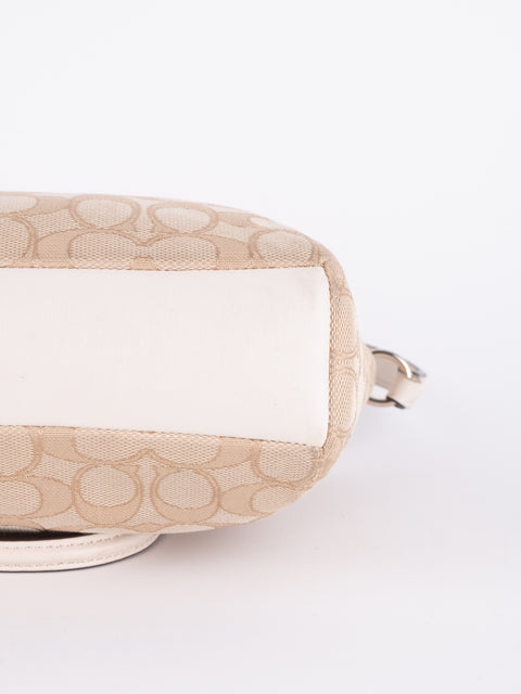 Coach Signature Beige Convertible Bag