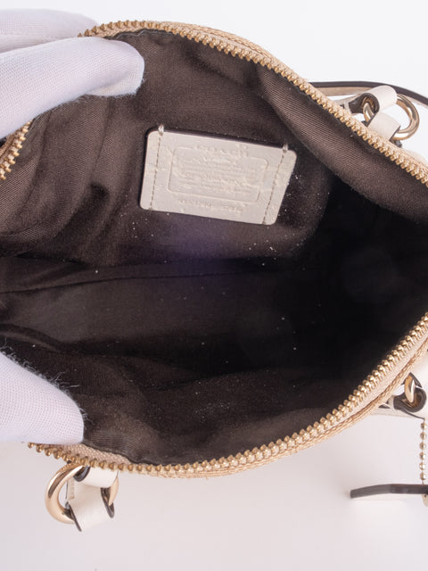 Coach Signature Beige Convertible Bag