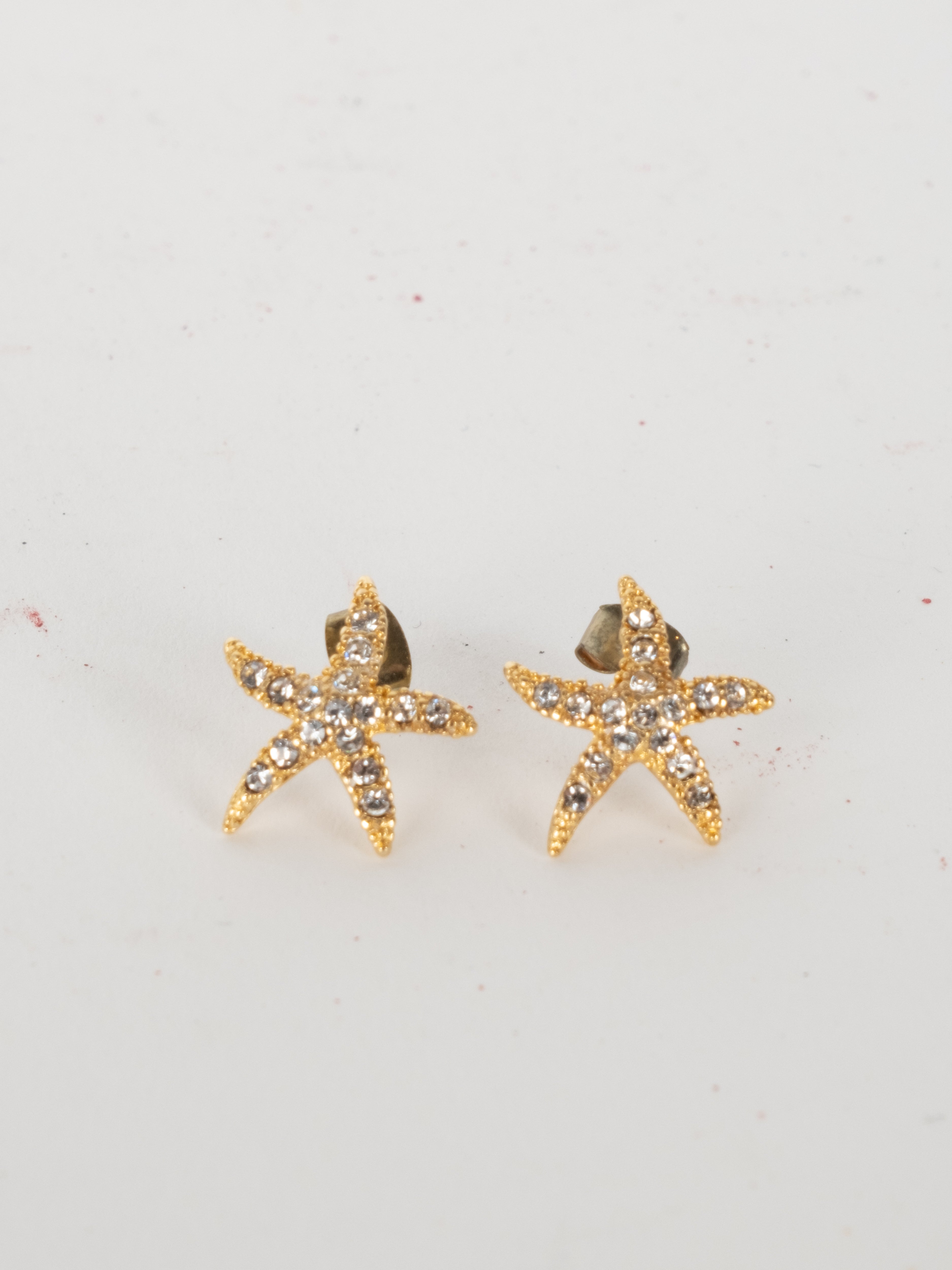 Vintage Starfish Stud Earrings Gold