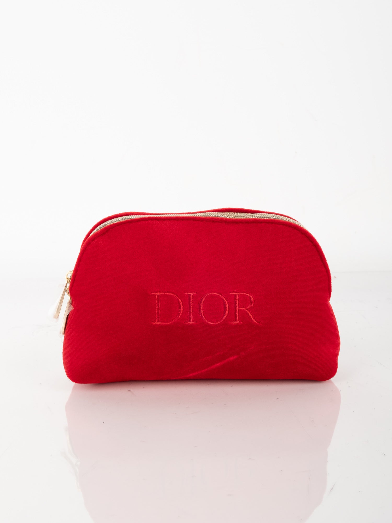 Dior Red Canvas Cosmetic Pouch