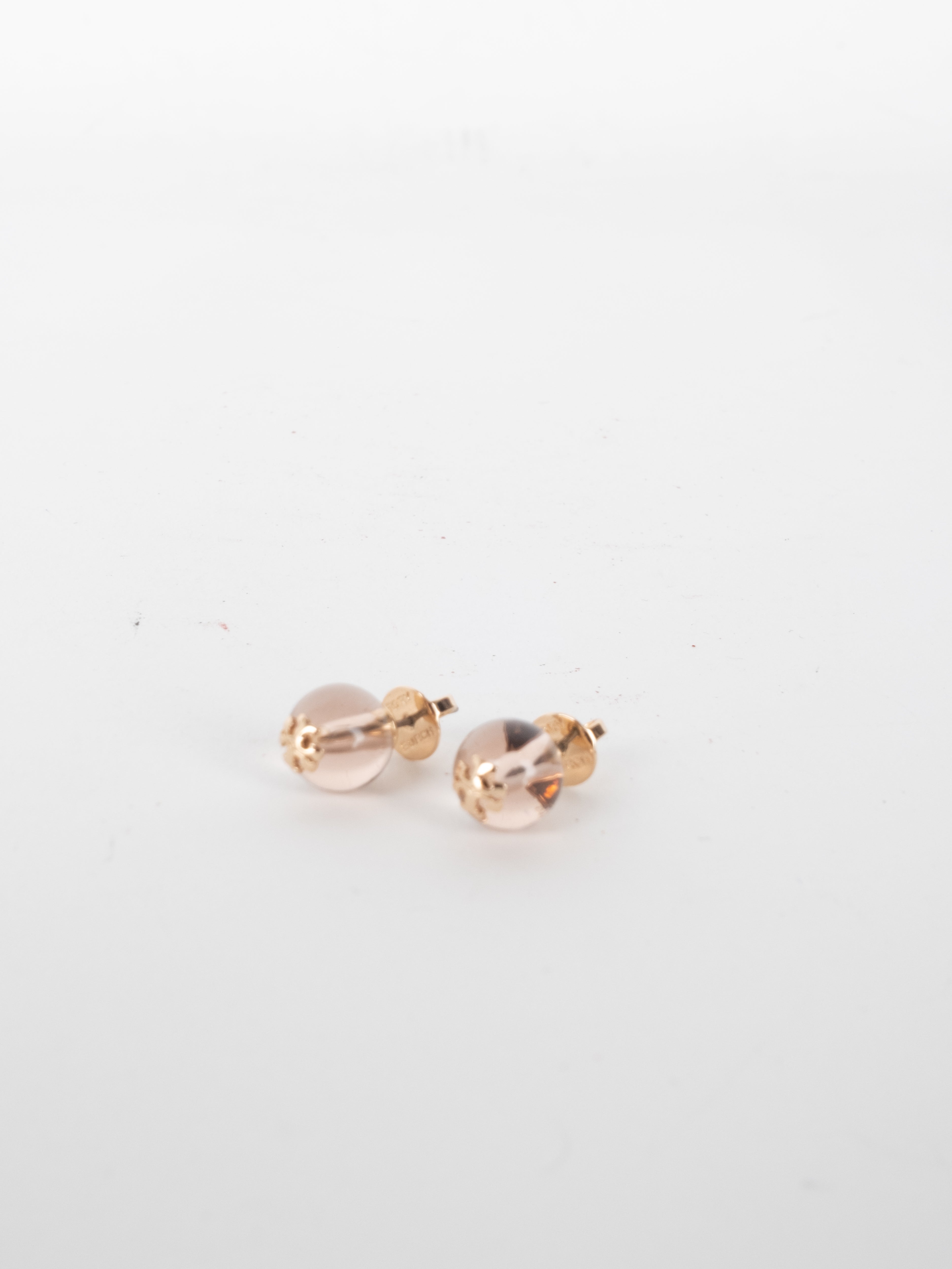 Vintage Crystal Stud Earrings Gold