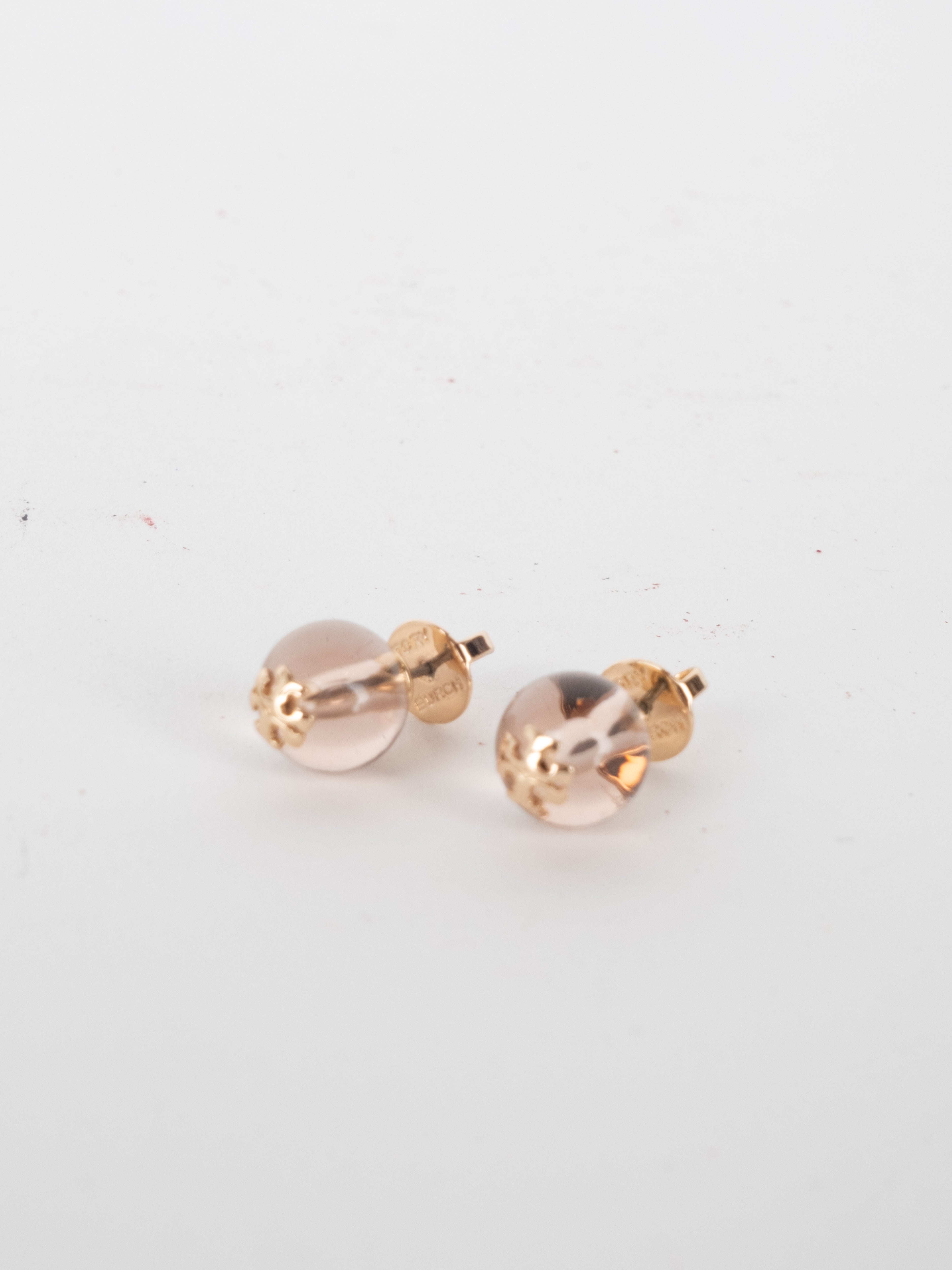 Vintage Crystal Stud Earrings Gold
