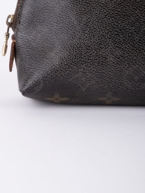 Louis Vuitton Vintage Monogram Dark Brown Cosmetic Pouch