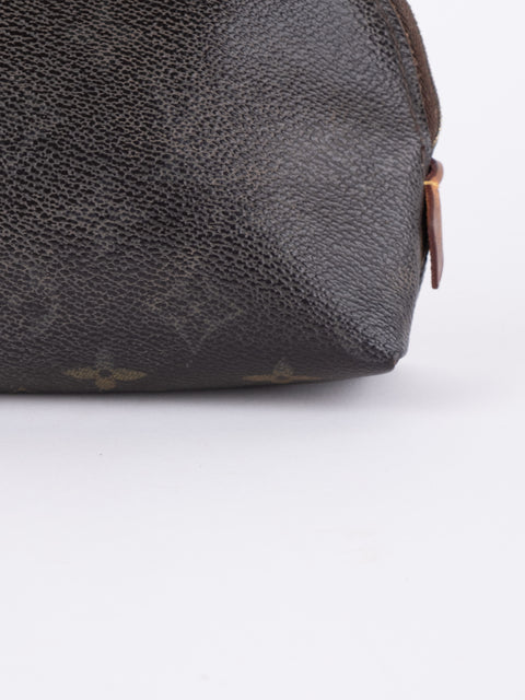 Louis Vuitton Vintage Monogram Dark Brown Cosmetic Pouch