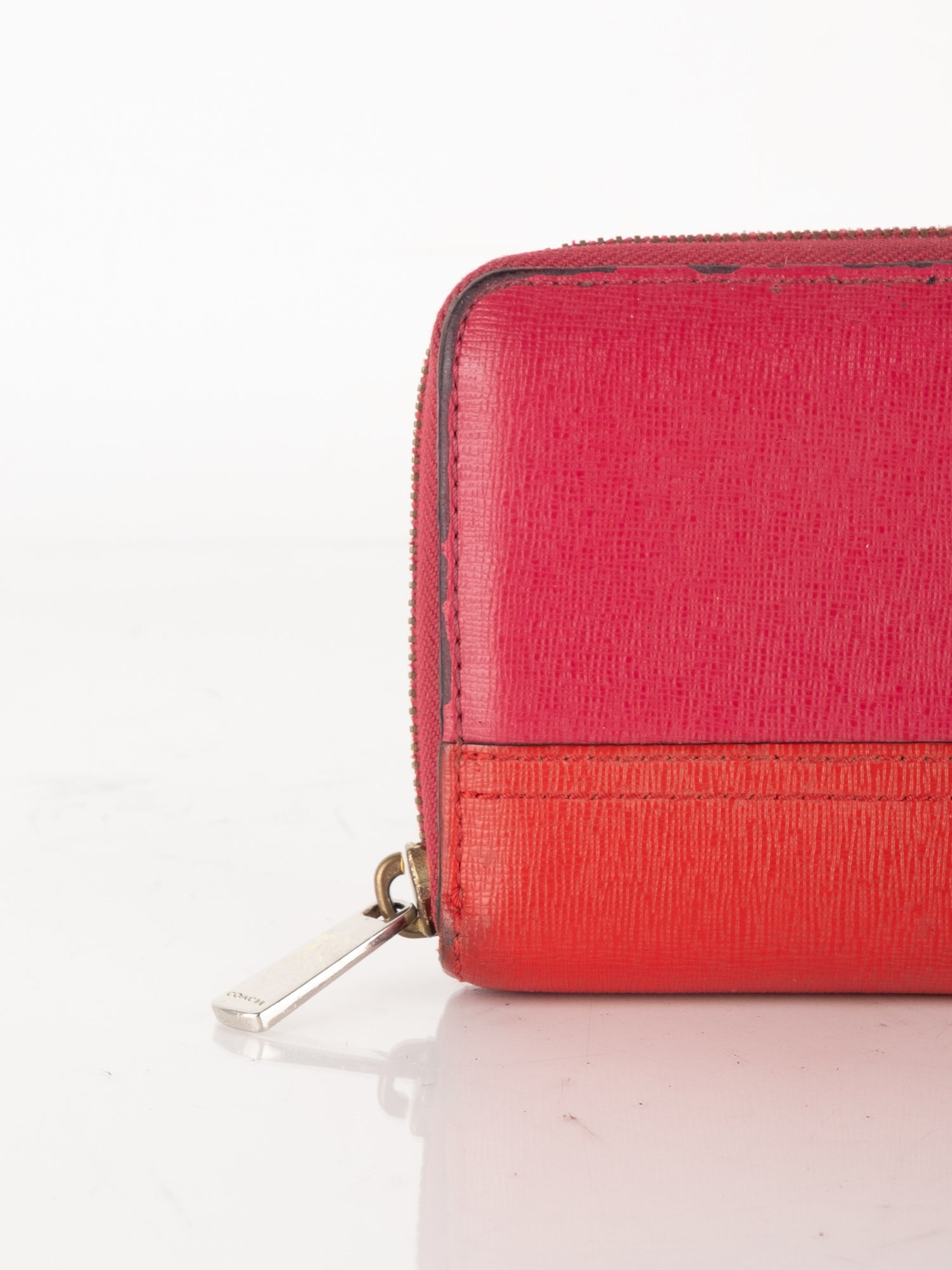 Coach Pink Leather Zip Wallet