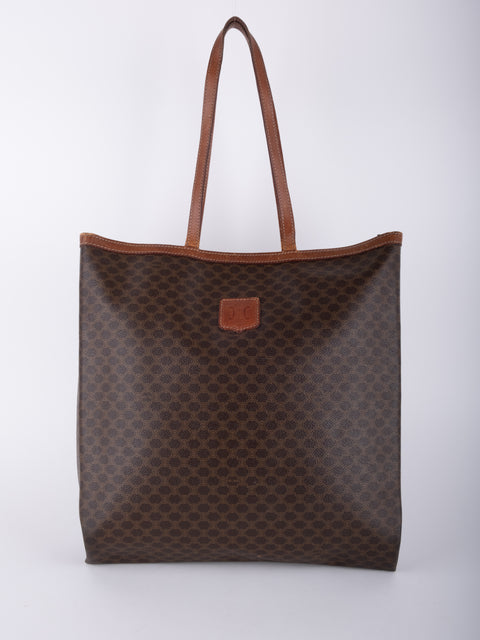 Celine Macadam Vintage Brown Tote Bag