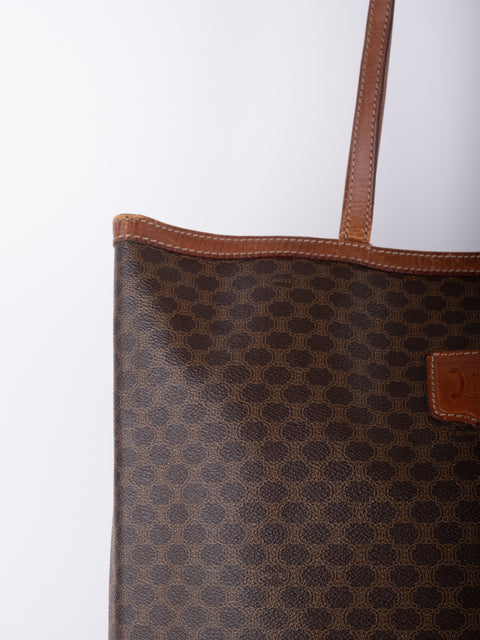 Celine Macadam Vintage Brown Tote Bag