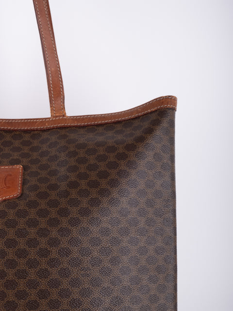Celine Macadam Vintage Brown Tote Bag