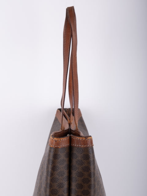 Celine Macadam Vintage Brown Tote Bag