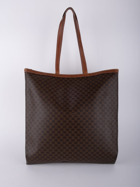 Celine Macadam Vintage Brown Tote Bag