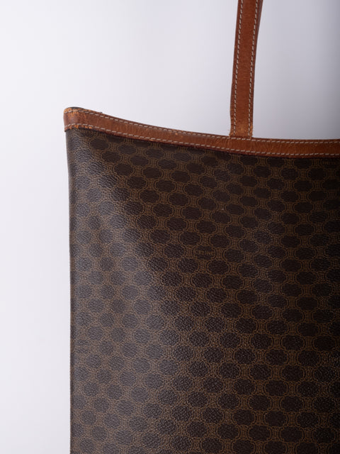 Celine Macadam Vintage Brown Tote Bag