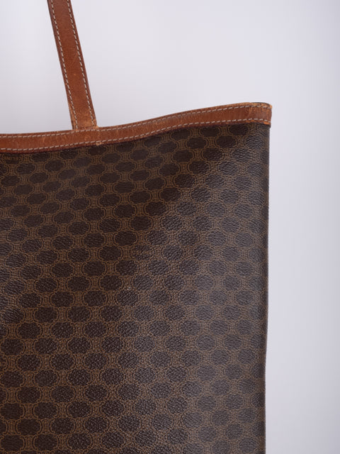 Celine Macadam Vintage Brown Tote Bag