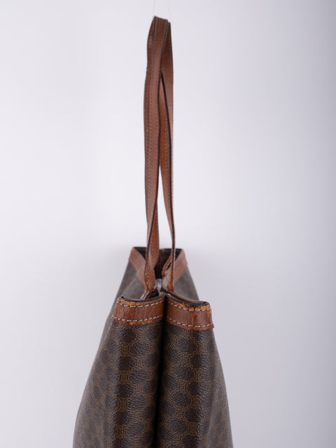 Celine Macadam Vintage Brown Tote Bag