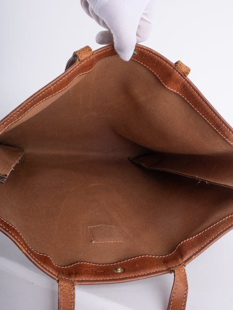 Celine Macadam Vintage Brown Tote Bag
