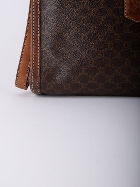 Celine Macadam Vintage Brown Zip Clutch