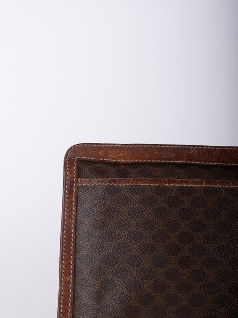 Celine Macadam Vintage Brown Zip Clutch