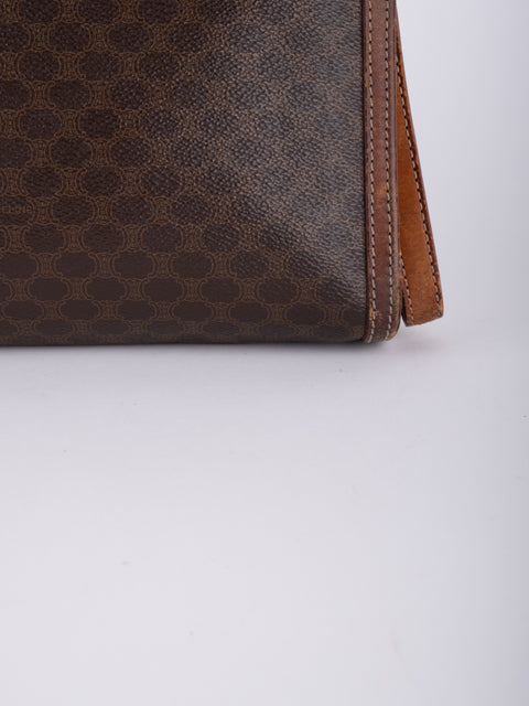 Celine Macadam Vintage Brown Zip Clutch