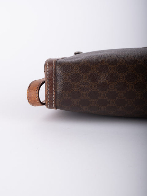 Celine Macadam Vintage Brown Zip Clutch
