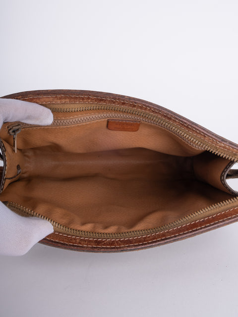 Celine Macadam Vintage Brown Zip Clutch
