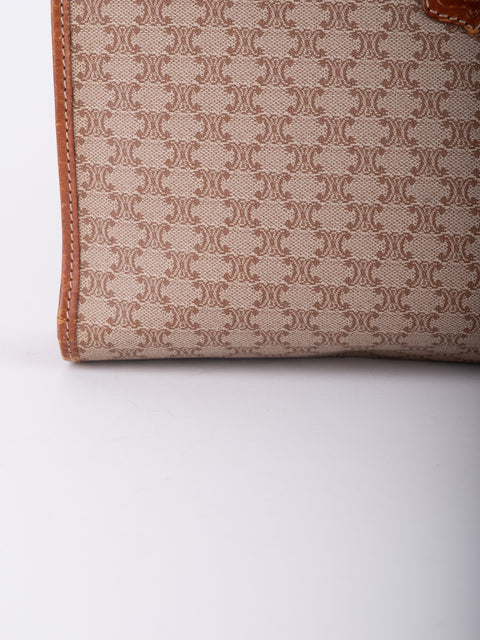 Celine Macadam Vintage Beige Zip Clutch