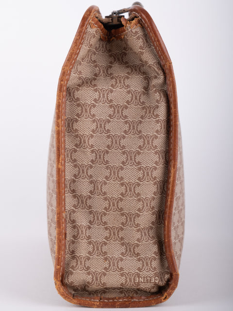 Celine Macadam Vintage Beige Zip Clutch