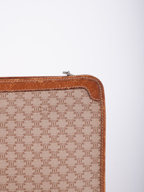 Celine Macadam Vintage Beige Zip Clutch
