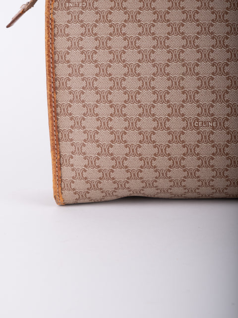 Celine Macadam Vintage Beige Zip Clutch