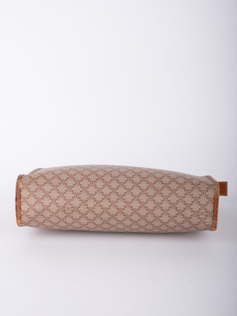 Celine Macadam Vintage Beige Zip Clutch