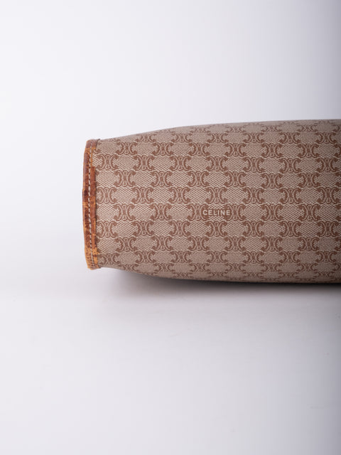 Celine Macadam Vintage Beige Zip Clutch
