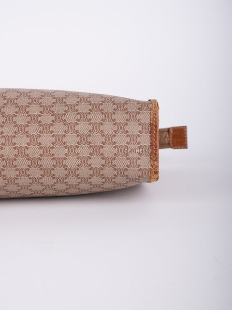 Celine Macadam Vintage Beige Zip Clutch