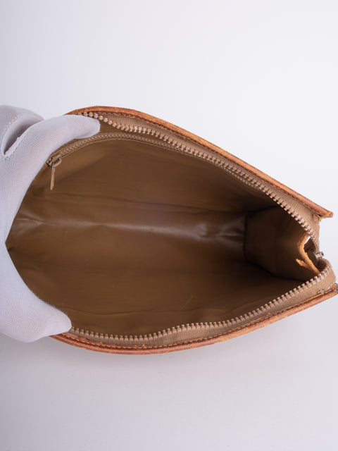 Celine Macadam Vintage Beige Zip Clutch