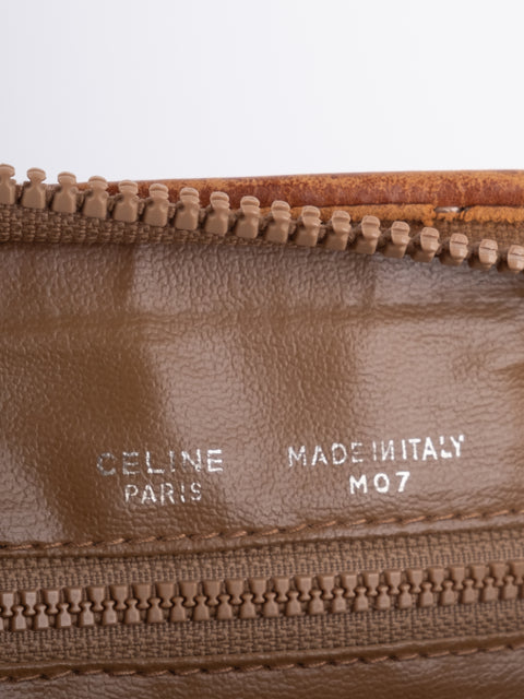 Celine Macadam Vintage Beige Zip Clutch
